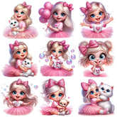 Bügelaufkleber - 15cm Rosa Prinzessin